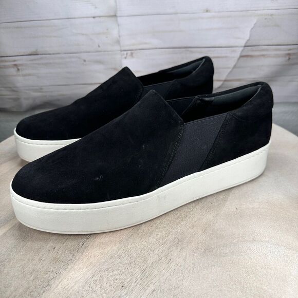 Vince Warren Womens Platform Slip On Sneakers Size 13 Black Casual Shoes - Picture 3 of 12